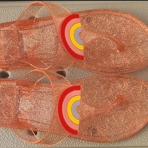 Old Navy Pink Glitter Rainbow Jelly Girls Sandals